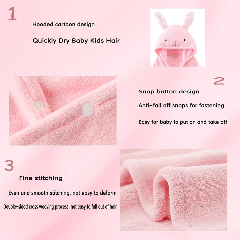 IFaryMes Toddler Bath Towel Baby Towels with Hood 27.5"X55" Ultra Absorbent Soft Bathrobe Blanket Kids Shower Towel for Girls and Boys(Rainbow Pink) - Image 5